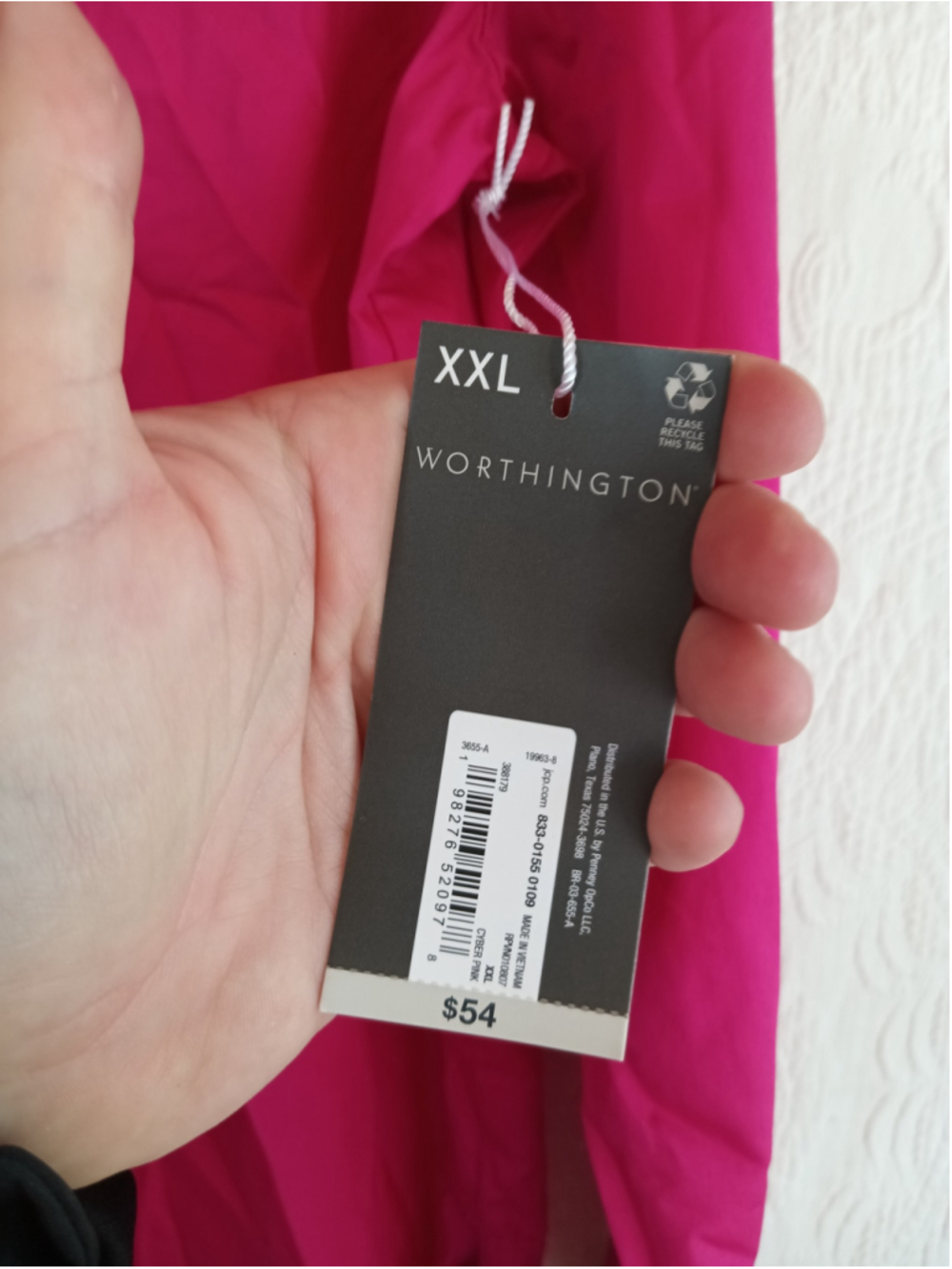 Worthington Cyber Pink Button Down Shirt work business colorful neon plus xxl 2x - Picture 8 of 11